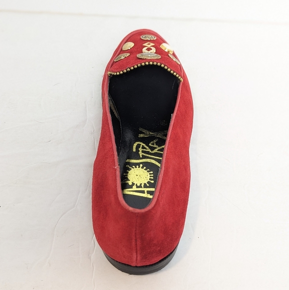 Vintage 80-90s red suede flats - Picture 11 of 16